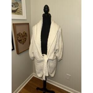 Vivienne Tam Women’s Cream Cozy Super Soft Robe Fluffy Size Medium